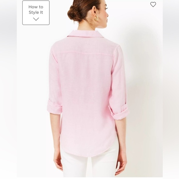 Lilly Pulitzer Sea View Linen Button Down Top NWT - Picture 2 of 16